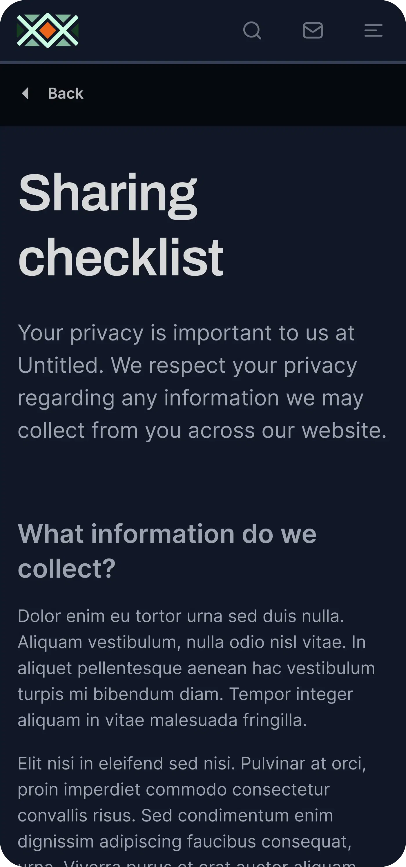 ADBEx — data sharing checklist